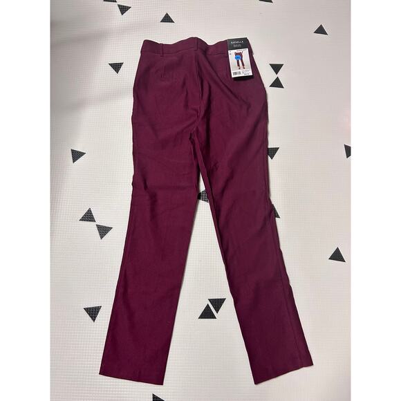 Rafaella Women's Windsor Wine Red Stretch Slim Ankle Pull-On Dress Pant - Size 4 - Picture 4 of 9